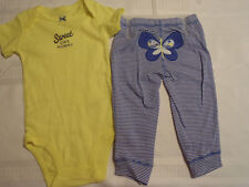 Carters 3 6 9 or 12 Month Choice Striped Pants Short Sleeve Bodysuit Outfit NWT
