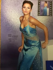 PF Prom Evening Formal Special Occasion Dance Lt Turquoise Dress Size 1 - Picture 1 of 4
