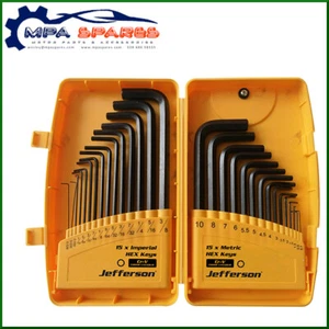 JEFFERSON 30-TEILIGES SECHSKANT-SET - CHROM-VANADIUM - METRISCH/IMPERIAL - Bild 1 von 1