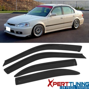 Fits 96-00 Honda Civic Sedan Window Visors Vent Rain Guard 4PCS - Picture 1 of 9