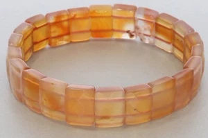  Karneol Platten Stretch Schmuck Edelstein Armband 12x10mm SAB484 - Bild 1 von 1
