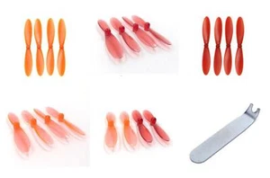 Hubsan X4 H107D 55mm Propellers Clear Orange and Red w/ Orange and Red Tool - Picture 1 of 10