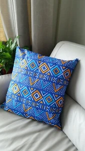 African Print Cushion Covers Vibrant Ankara Wax Cotton Handmade - Picture 1 of 5