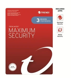 Trend Micro Maximum Security (3 Devices) 2 Year Retail Mini Box Auto Renew - Picture 1 of 1