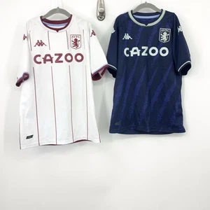 Kappa Aston Villa Kids Size Medium Soccer Jersey Lot Leon Bailey 31 Home Away - Picture 1 of 10