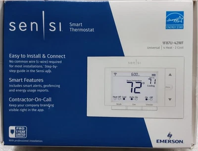 Emerson Sensi Wi-Fi Thermostat 1F87U-42WF-NEW-SEALED BOX - Image 1 of 4