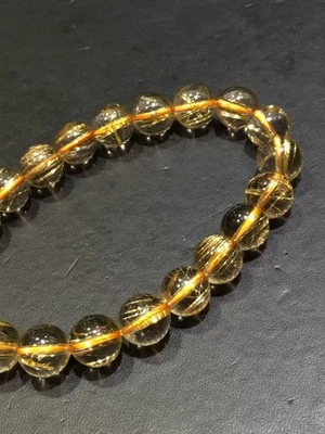 Natural Gold Rutilated Quartz   Beads Wealthy Bracelet  AAAAA - Image 1 of 4