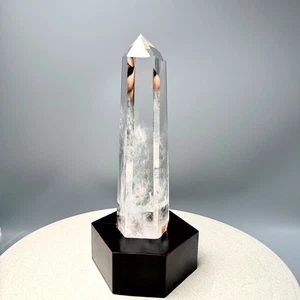 7,7" Natürlicher Klarer Quarz Bergkristall Punkt Heilkristall Reiki Kristall Turm - Bild 1 von 9