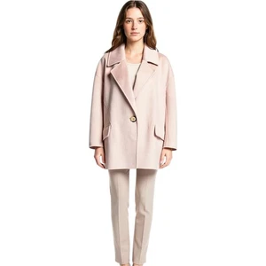 Pinko Single-Breasted Wool Coat – Light Beige – Size XS (Oversized Fit) - Picture 1 of 10