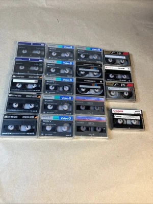 8mm Movie Lot of 19 Classic Video8 Camcorder Cassette Tapes Hi8 Home Movies-Used - Image 1 of 4