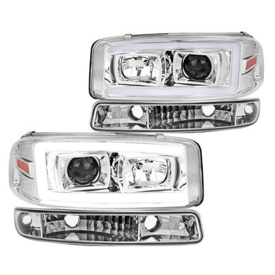 Se adapta a faros proyectores de tubo LED 1999-2006 GMC SIERRA YUKON XL + lámparas de parachoques Foto 1 de 4