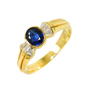 Damiani Saphir 0,74ct Diamant 0,23ct Ring 18K YG 750 Gr.6,25-6,5 (US) 90284476 - Bild 1 von 8