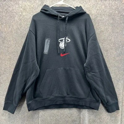 Nike Hoodie Mens XL Black Miami Heat Basketball Pullover Center Swoosh Logo NBA - Image 1 of 4