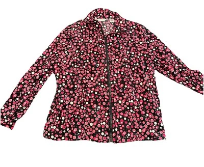 $118  NEW - LAURA ASHLEY - Polka Dot Jacket (Pink, Black, White) - SZ XL - Image 1 of 4