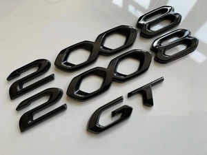 Conjunto emblema insignia delantera trasera negro brillante para Peugeot 2008 GT nuevo insignia de metal - Imagen 1 de 1