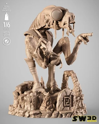 Sebulba 3D Printed Figure, Unpainted Dug Podrace Model Kit - Image 1 of 4