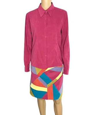 Conjunto de traje de falda y chaqueta para mujer ICE rosa amarillo tostado manga larga talla 6 Foto 1 de 4