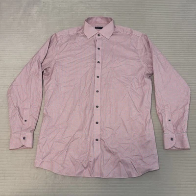 Proper Cloth Shirt Mens 18 Red Blue White Stripes Plaid Long Sleeve Button Up - Image 1 of 4