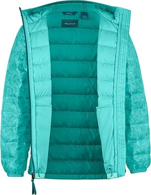 Marmot Girls Nika Hoody Jacket XL Cascade Waterfall Green 550 Fill Down – New - Image 1 of 4