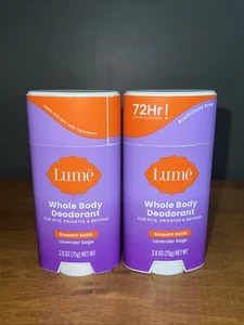 2 Lume Whole Body Smooth Solid 2.6oz Deodorant Lavender Sage 72HR Odor Control - Picture 1 of 2