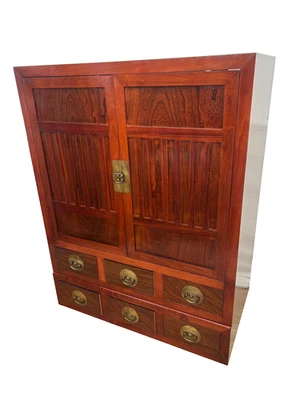 Japanese Tansu Style Chest cabinet Stacking Six drawers pull out Armoire shelf - Image 1 of 4