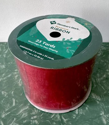 Member's Mark Premium Wired Edge Holiday Ribbon, 5" Wide x 25 Yards - Image 1 of 4