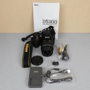 Nikon D5300 DSLR Camera w/NIKKOR 18-55mm DX VR G II Lens, Battery, Charger GOOD - Picture 1 of 24