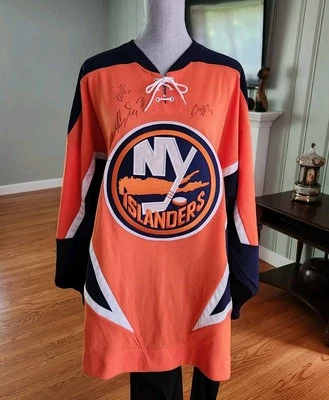 NUEVA Camiseta de Hockey Vintage NY Islanders Autografiada CCM Licencia Oficial NHL XL Foto 1 de 4