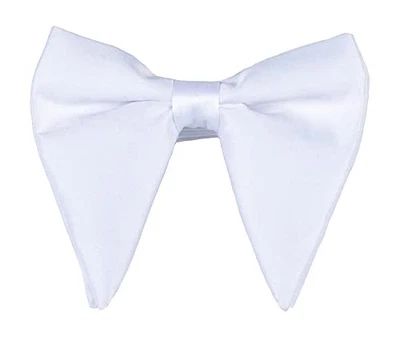 Pajarita de seda satinada de gran tamaño para hombre color liso formal esmoquin pajarita grande B-blanca Foto 1 de 4