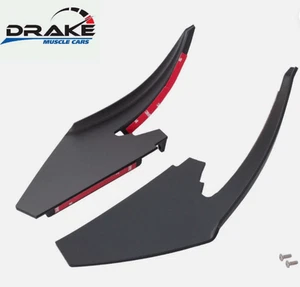 2018-2023 Ford Mustang Matte Black Front Lower Bumper Dive Planes Canards Pair - Picture 1 of 4