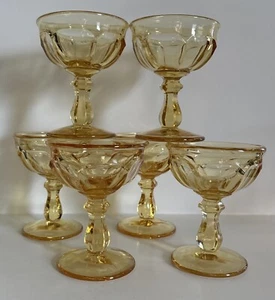 Vintage Yellow Champagne Coupes Set of 6 - Picture 1 of 7