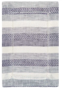 Sferra Ascot Cocktail Napkins Herringbone Stripe Woven Pure Linen 6x9" SET/2 New - Picture 1 of 19