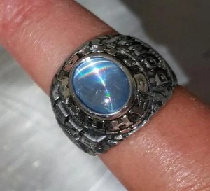 1976 Gahr High School Cerritos California Class Ring Blue Stone Zales Siladium - Picture 1 of 10