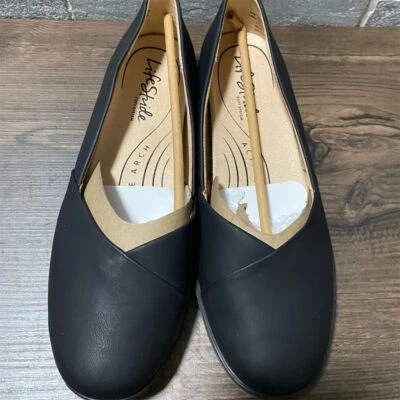 LifeStride Notorious Mujer Negro Plano Talla 10 Punta Puntera Informal Foto 1 de 4