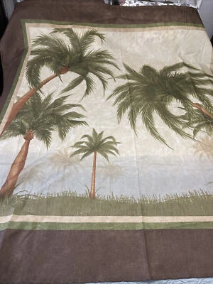 BHG Tropical Palm Cove Palm Tree  Print Shower Curtain 72”x72” - Image 1 of 4
