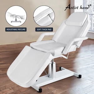 White Adjustable Hydraulic Facial Bed Tattoo Chair Massage Table SpaSalon Beauty - Picture 1 of 12