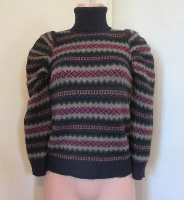 ОСЕНЬ КАШЕМИР В ПОЛОСКУ МНОГОЦВЕТНЫЙ ДЛИННЫМ РУКАВОМ ВОДОЛАЗКА СВИТЕР, РАЗМЕР S - Изображение 1 из 4