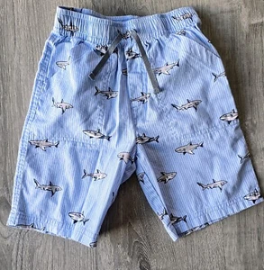Boys Shorts Size L 7 ~ Buzz Cuts ~ Sharks ~ Spring Summer Nautical Beach - Picture 1 of 7