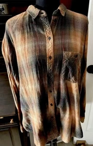 BDG Shirt Womens L Gorgeous Flannel Plaid Long Sleeve Button Outdoor,Soft VGC - Picture 1 of 9