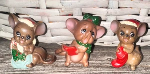 3 Josef Original Anthropomorphic Mice Mouse Christmas Holiday - Picture 1 of 3