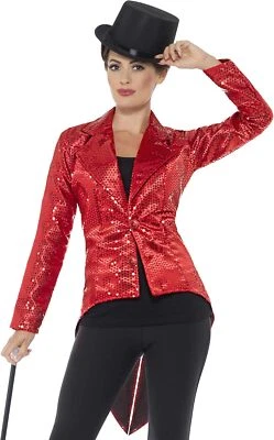 Smiffys 46958M Red Ladies Sequin Tailcoat Jacket — 第 1/3 张图片