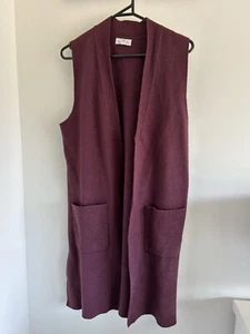 Bird Keepers Long Vest Winter Size Small Plum Pockets Viscose Warm - Picture 1 of 6