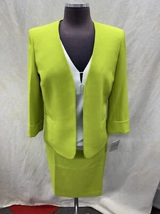 TRAJE FALDA KASPER/NUEVO CON ETIQUETA/AL POR MENOR $280/FORRADO/TALLA 10/VERDE/TOP NO INCLUIDO - Imagen 1 de 3