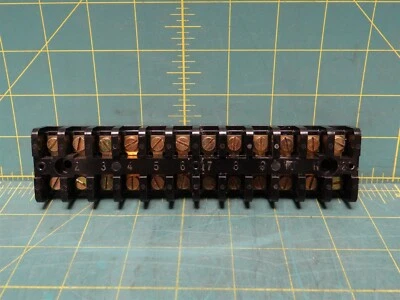 GE CR151B2 Phenolic 12 Feed-Thru Terminal Block 30A 600V 6.88" x 1.62" x 1.16" - Image 1 of 4