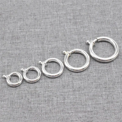 925 Sterling Silver Spring Ring Clasp for Necklace 10mm 12mm 14mm 17mm 20mm 23mm - Image 1 of 4