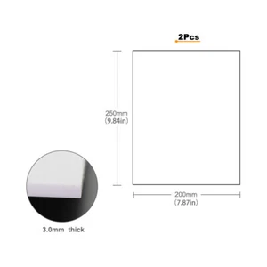 ABS0930 2pcs 3mm Thick 200mm x 250mm ABS Styrene Sheets White Architectual - Picture 1 of 6