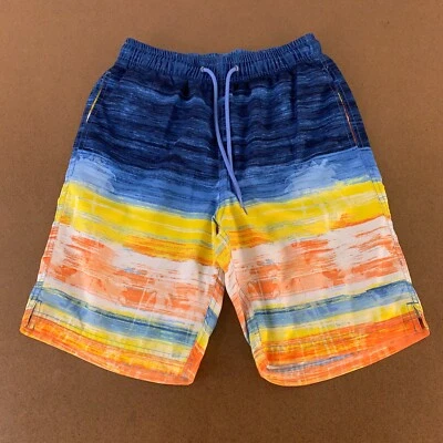 Caribbean Men's Size Small Colorful 9" Inseam Mesh Lined Drawstring Swim Trunks - Image 1 of 4