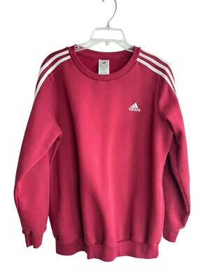 Adidas Mujer Talla 1X Sudadera con 3 Mangas a Rayas Logo Borgoña y Blanco Foto 1 de 4