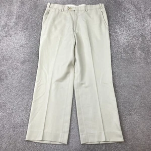 Manny's Straight Dress Pants Men's Size 36X28 Beige Slash Pocket Flat Front - Picture 1 of 13