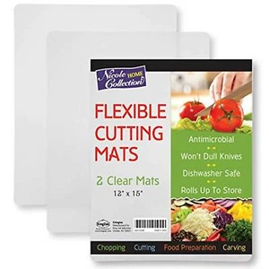 Nicole Home Collection Flexible Plastic Clear Cutting Board Mats Set of - Picture 1 of 4